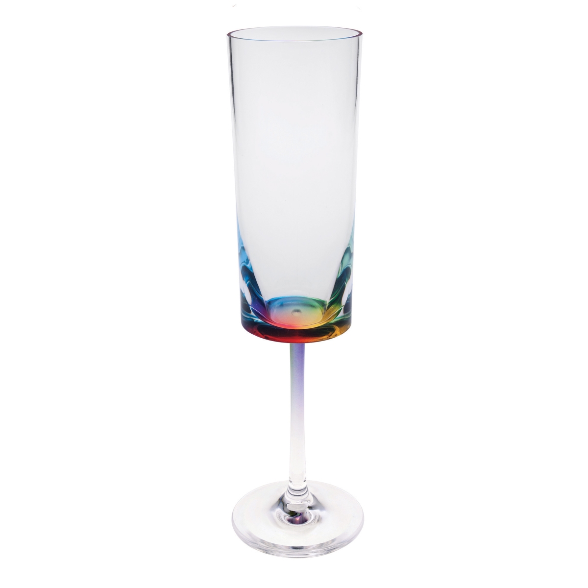 Picture of HomeRoots 521143 Geometric Acrylic Stemmed Flutes, Rainbow - Set of 4