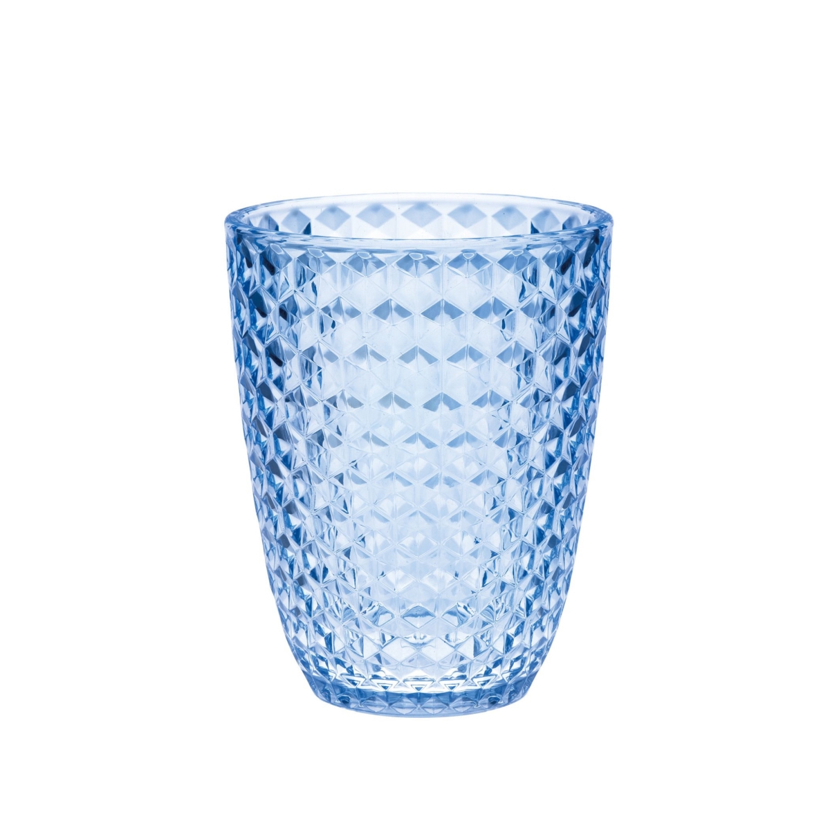 Picture of HomeRoots 521147 Diamond Acrylic Stemless Whiskey Glass, Blue - Set of 4