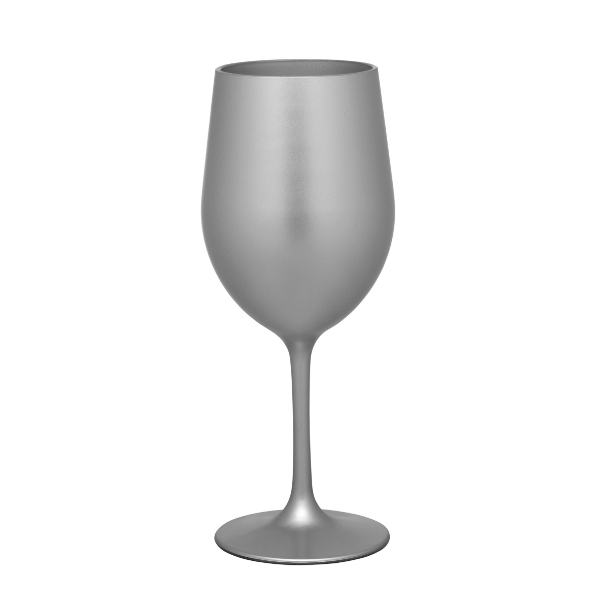 Picture of HomeRoots 521112 Acrylic Stemmed All Purpose Wine Glass, Silver - Set of 4