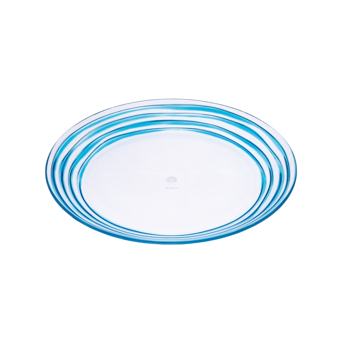 Picture of HomeRoots 520894 Round Swirl Acrylic Service for Four Salad Plate Set, Blue - 4 Piece