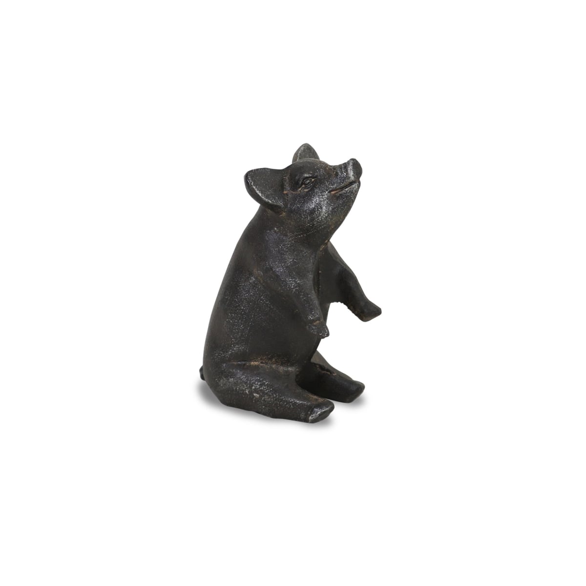 8 in. Rustic Metal Pig Figurine, Black