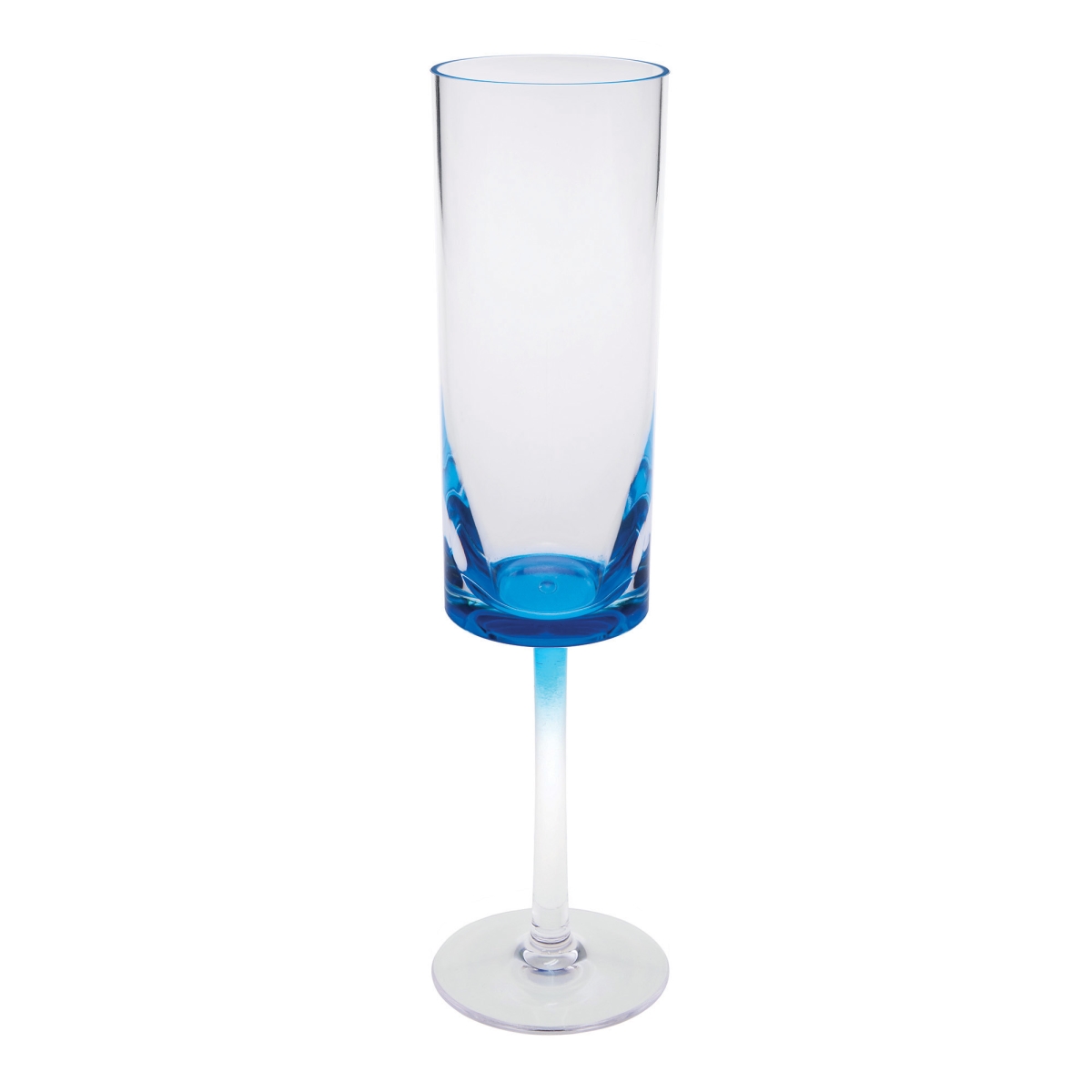Picture of HomeRoots 521142 Acrylic Stemmed Flutes, Clear & Blue - Set of 4