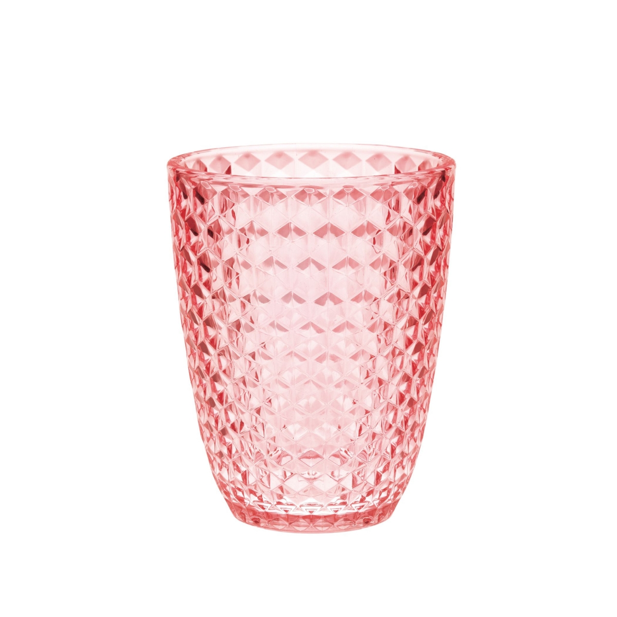 Picture of HomeRoots 521148 Diamond Acrylic Stemless Whiskey Glass, Pink - Set of 4