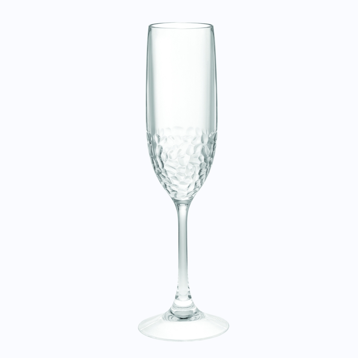 Picture of HomeRoots 521138 Dimpled Tritan Plastic Stemmed Flutes, Clear - Set of 4