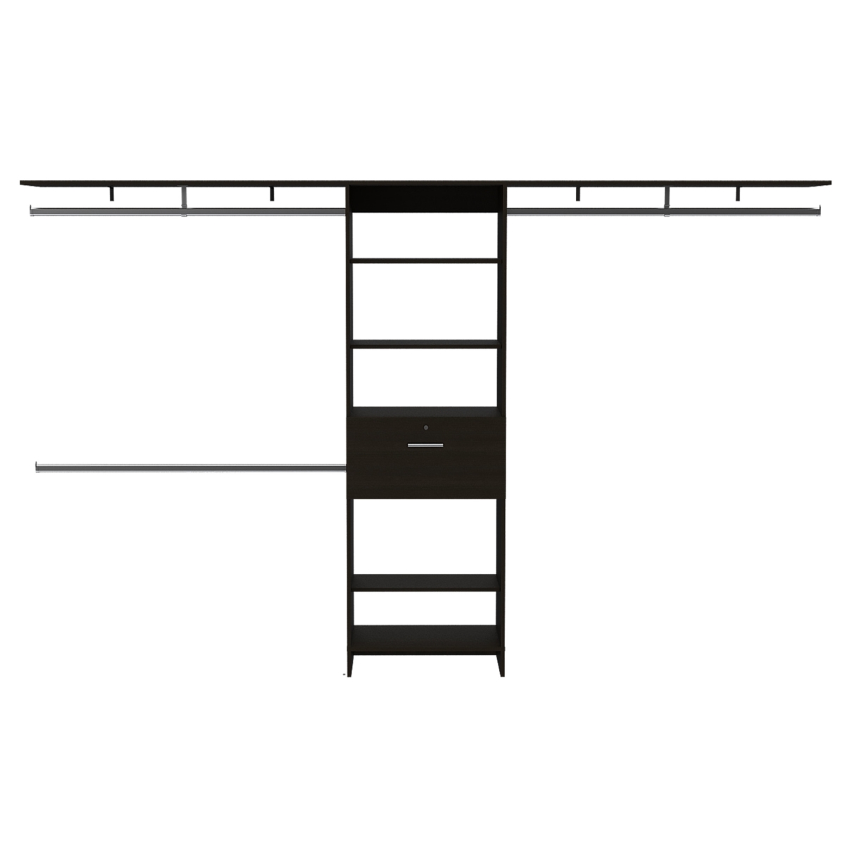 478430 74 in. Adjustable Width Create A Closet System, Black & Stainless