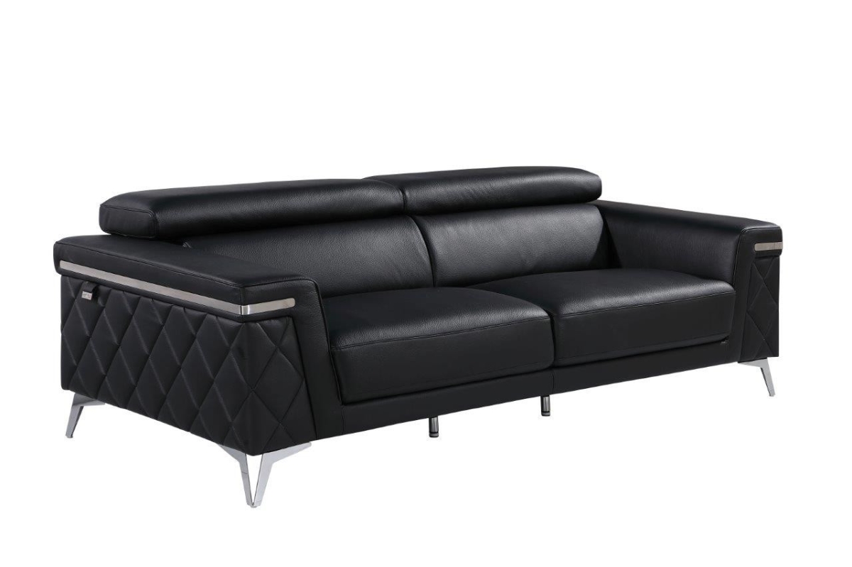 534169 Top Grain Leather 6 or More Person Seating Set, Black
