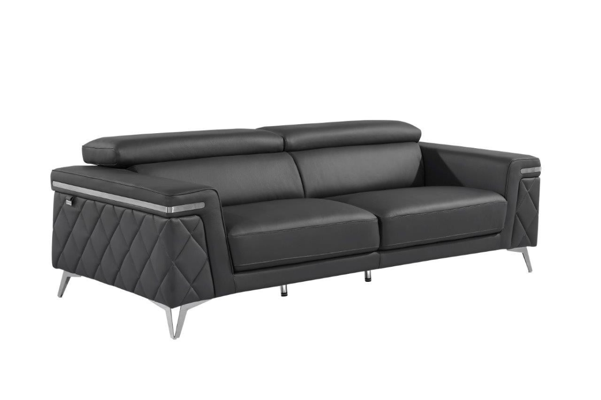 534170 Top Grain Leather 6 or More Person Seating Set, Gray