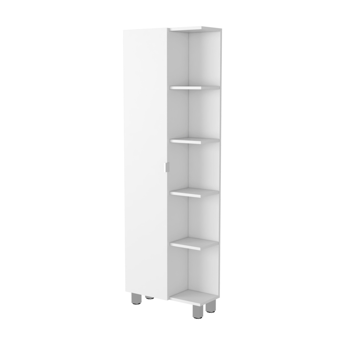 20 in. Accent Cabinet with Nine Shelves, White