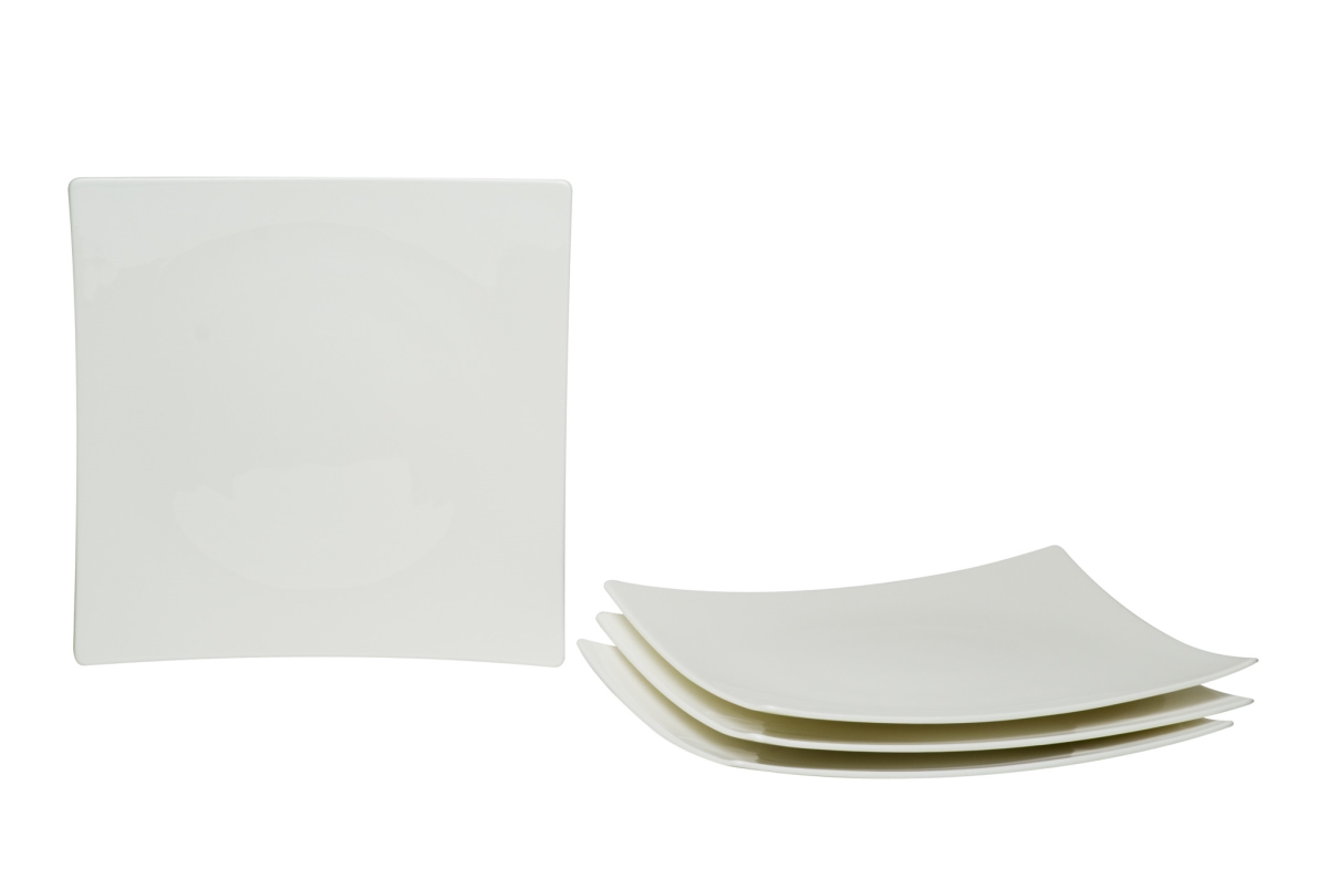 Picture of HomeRoots 483491 Square Bone China Service for Six Dinner Plate Set, White - 6 Piece