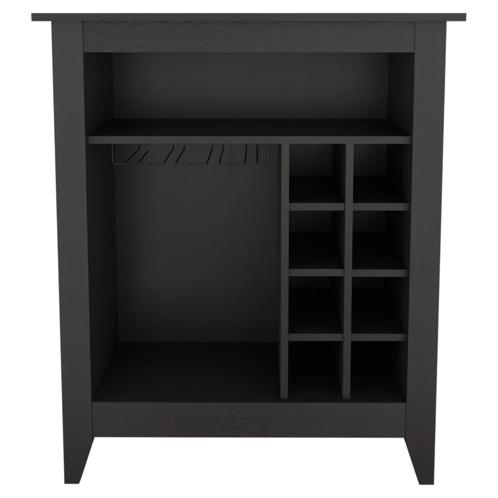 Bar Cart with Wine Storage, Black