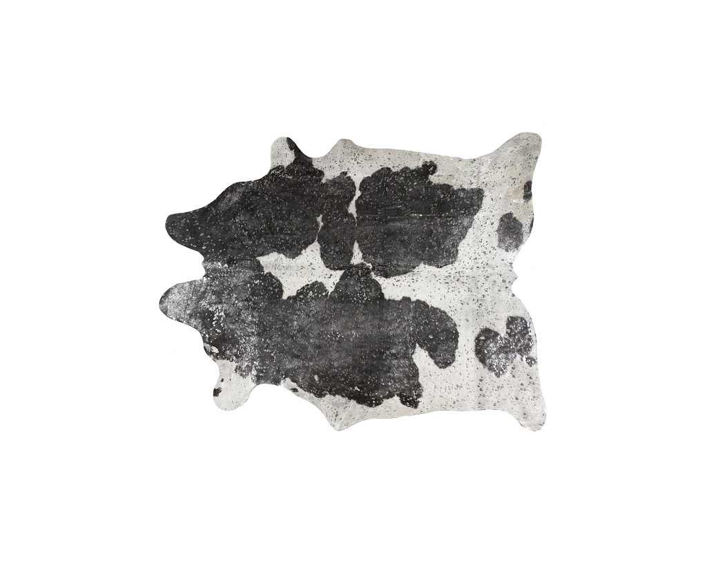 5 x 7 ft. Cowhide Hand Knotted Novelty Area Rug, Black & White