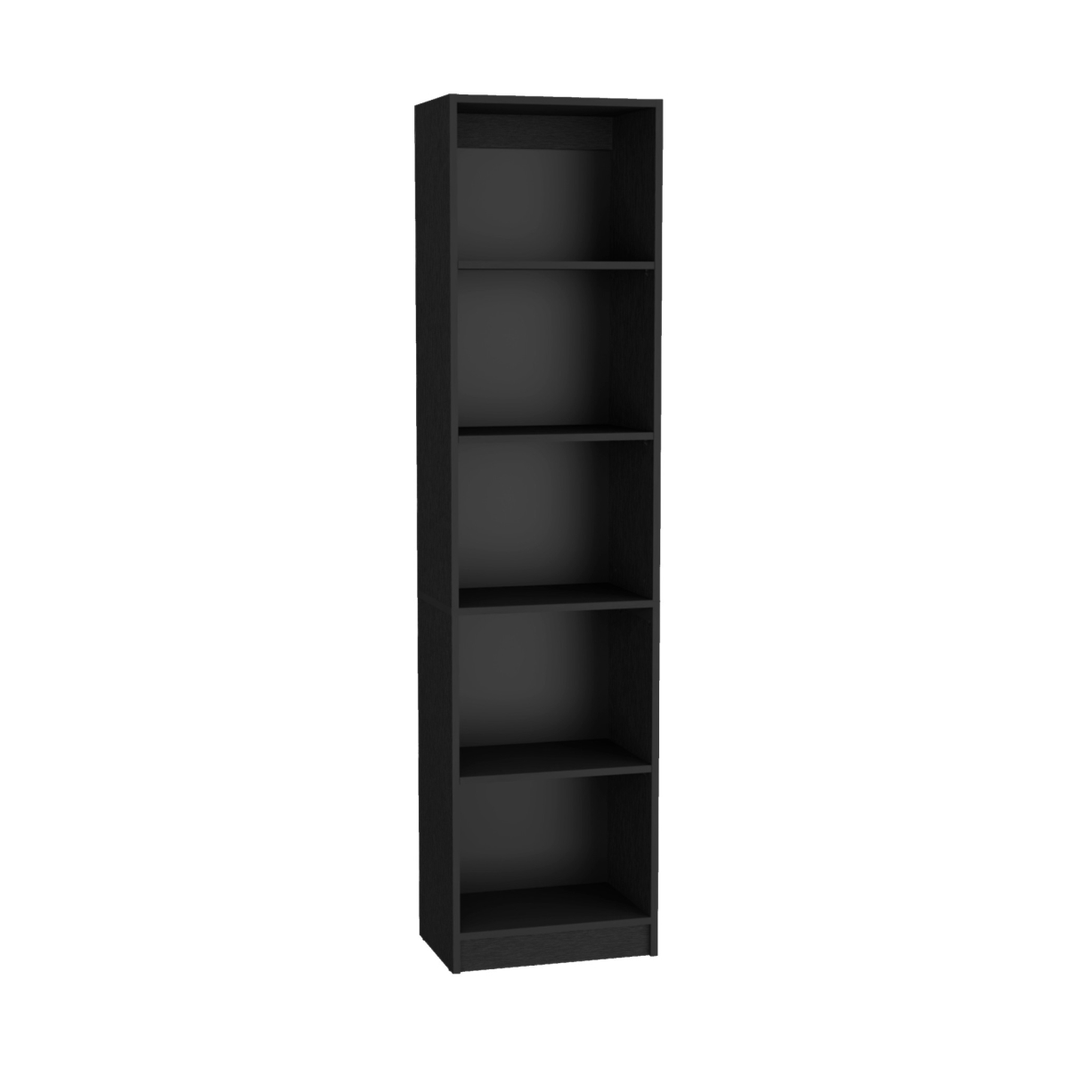 71 in. Four Tier Bookcase, Black