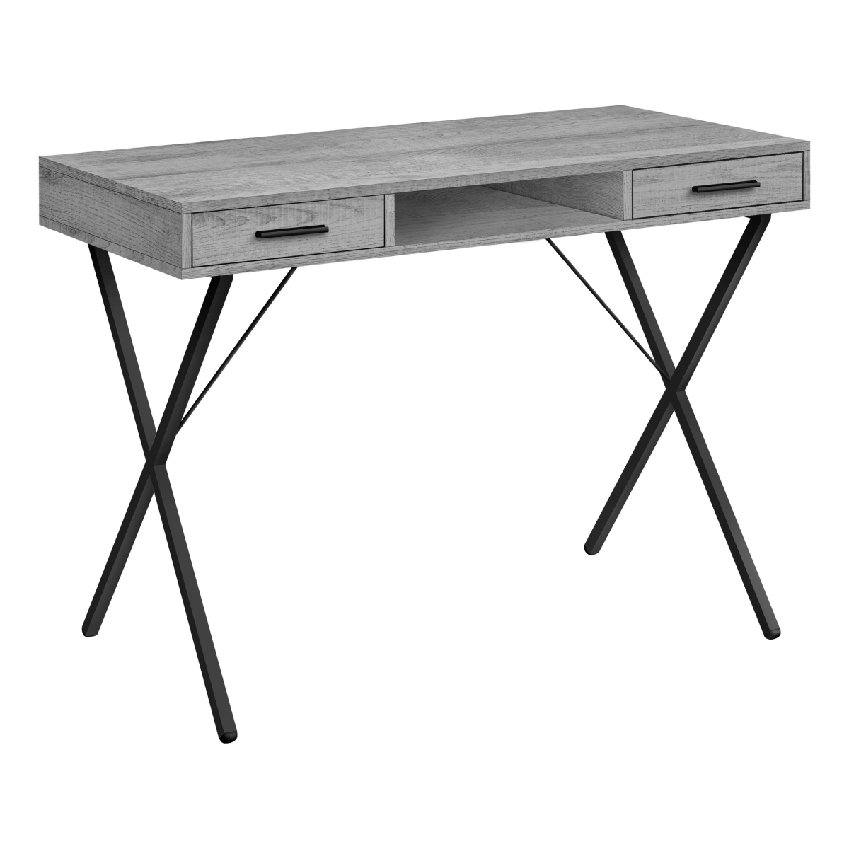 489880 42 in. Computer Desk with Two Drawers, Gray & Black