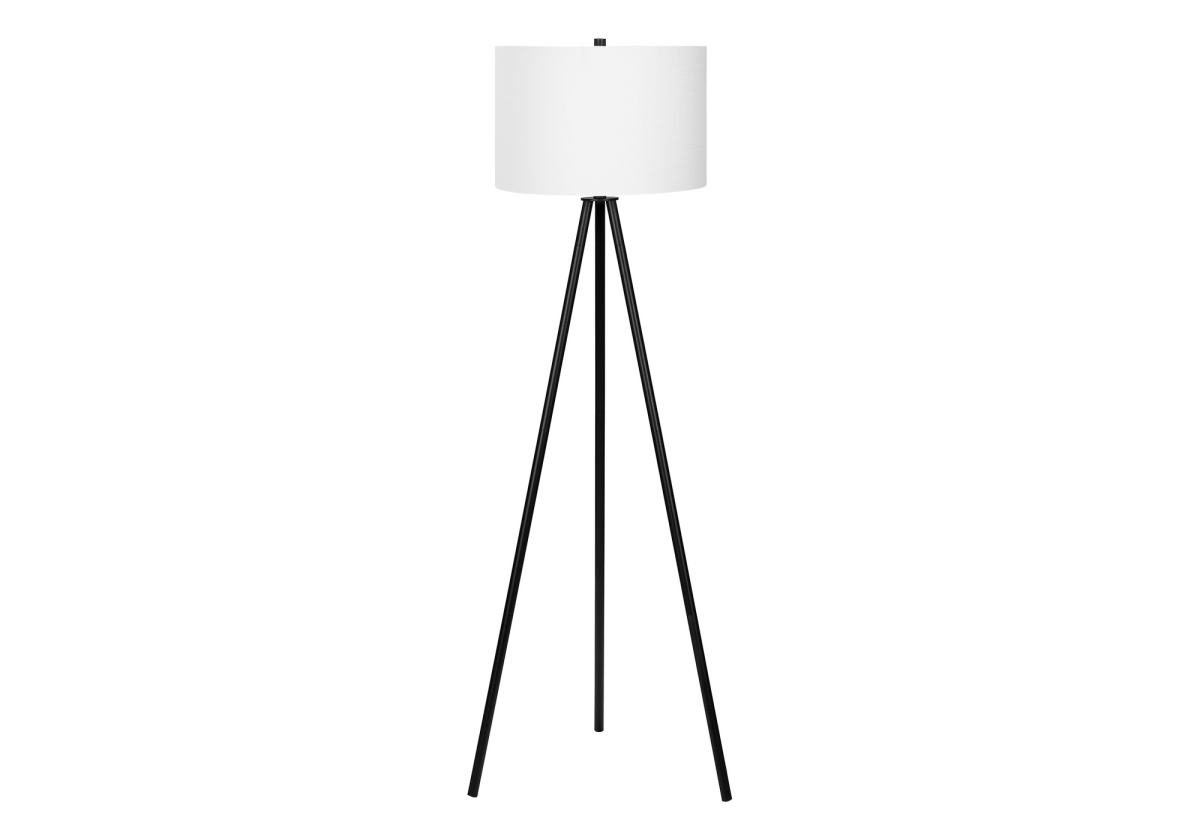 Picture of HomeRoots 545937 63 in. Floor Lamp with Cream Drum Shade&#44; Matte Black