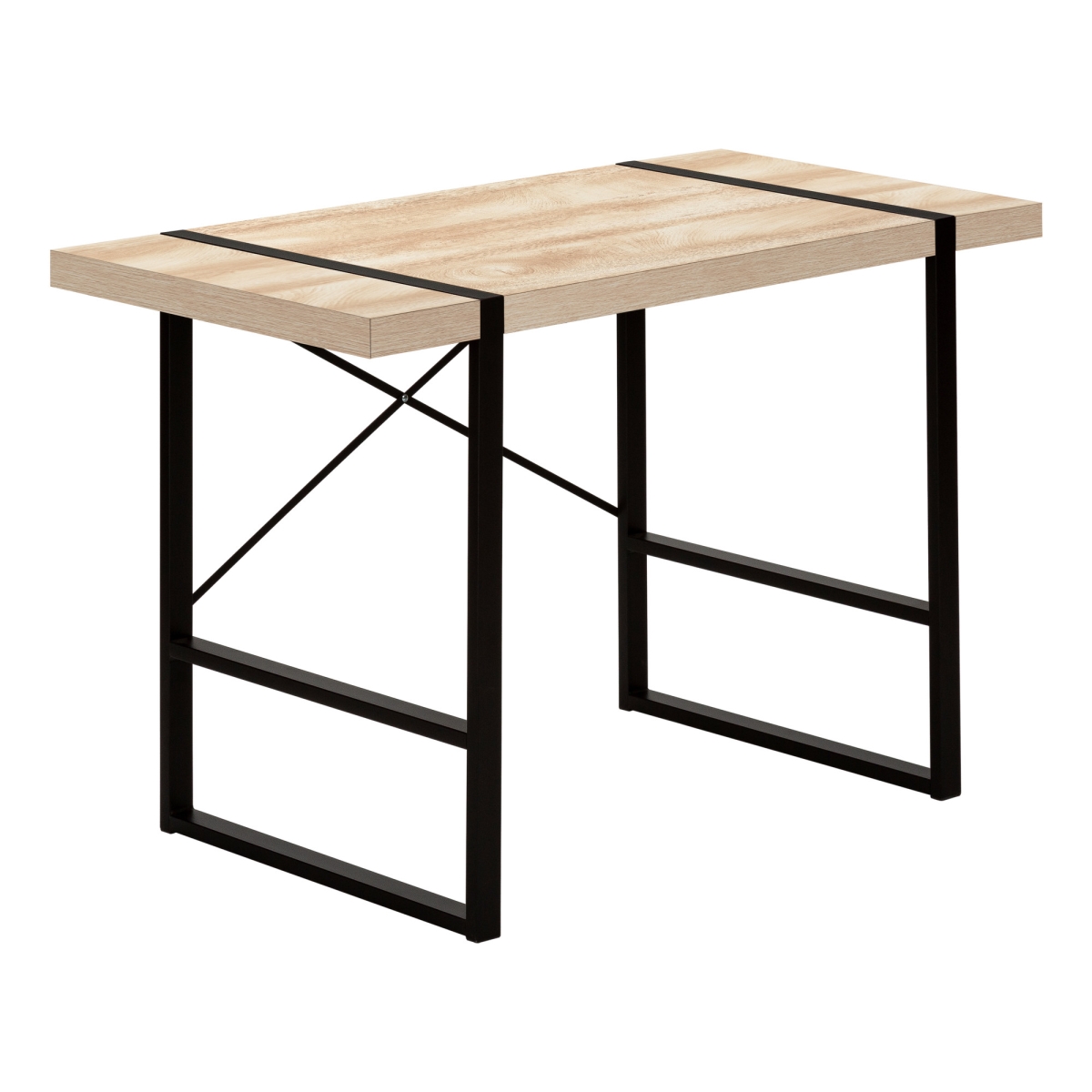 49 in. Computer Desk, Natural & Black