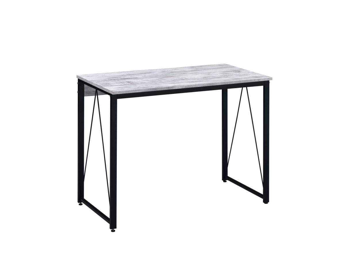 35 in. Writing Desk, Antiqued White & Black