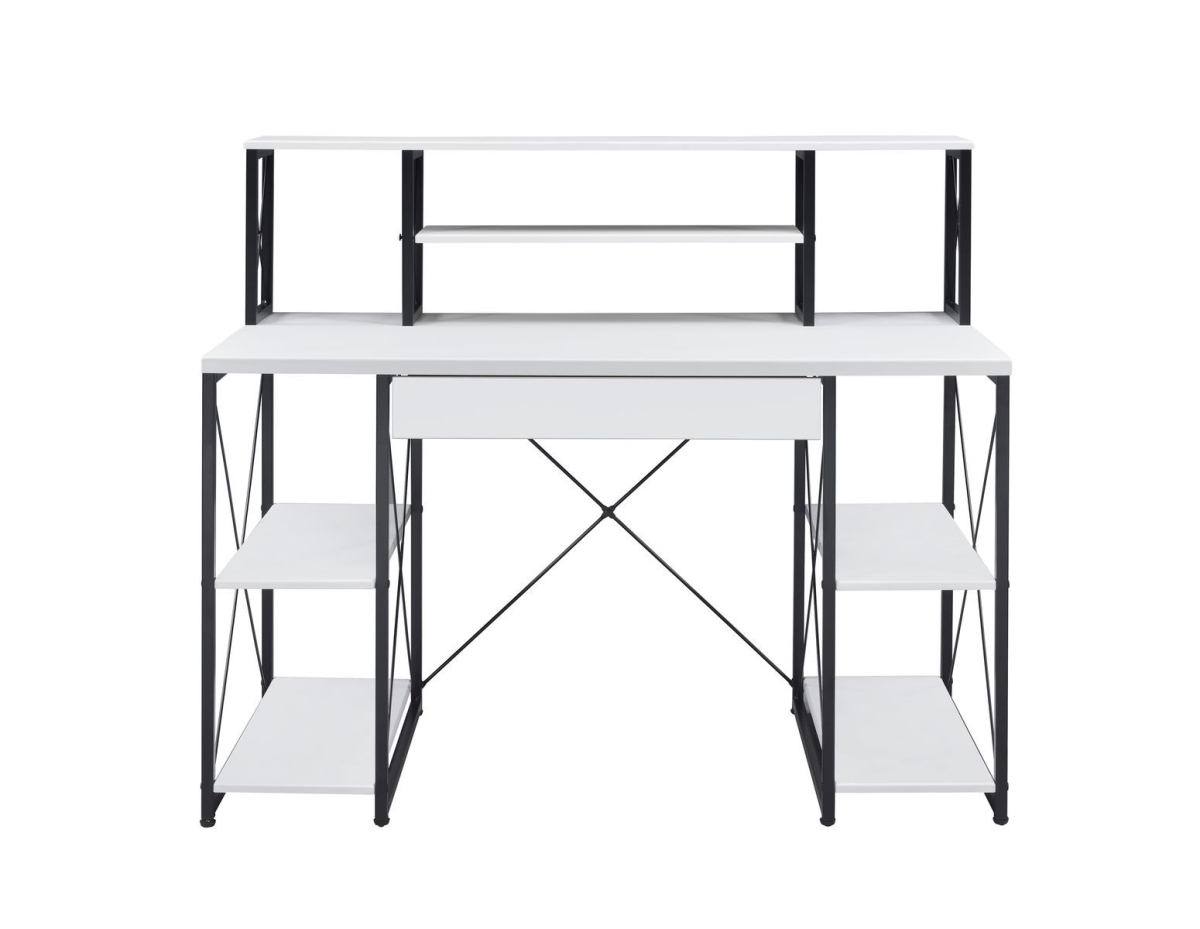 491450 47 in. Computer Desk, White & Black