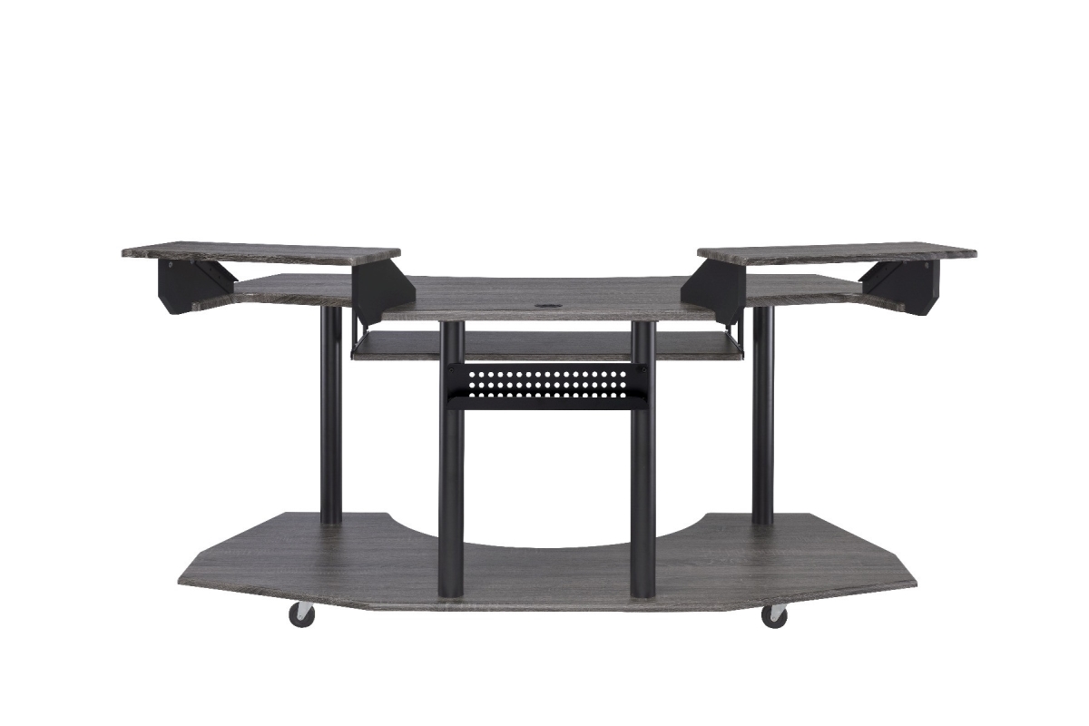 491451 71 in. Unique Computer Desk, Black