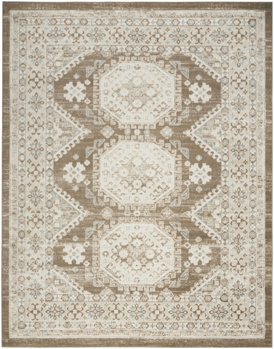 553205 8 x 10 ft. Brown Geometric Distressed Rectangle Area Rug