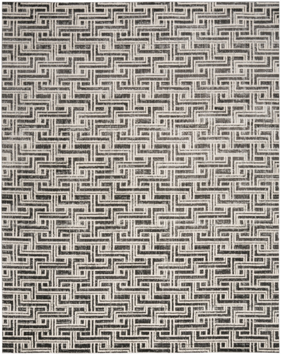 5 x 7 ft. Grey Geometric Distressed Rectangle Area Rug