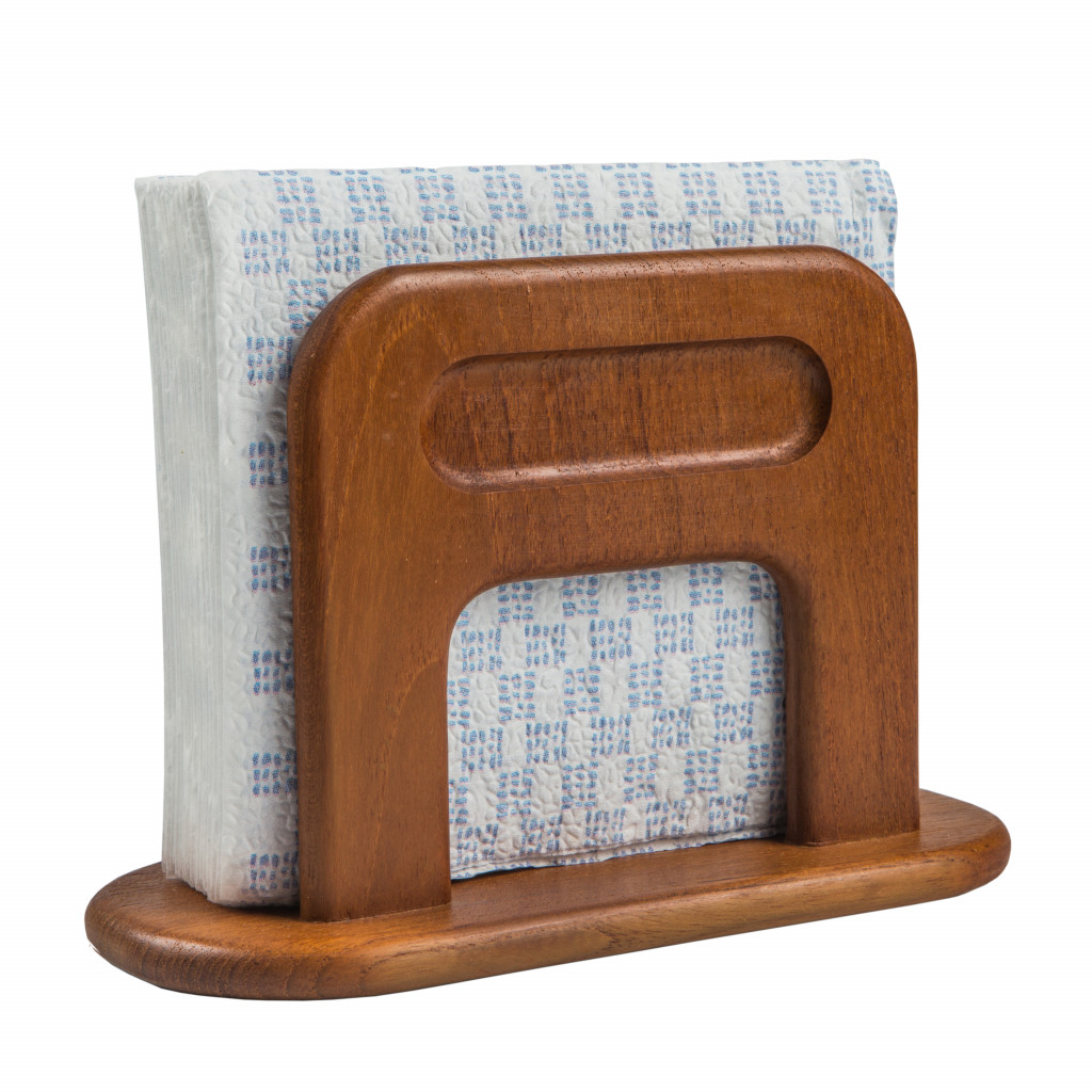 Picture of HomeRoots 478222 5.50 x 8.25 x 3.88 in. Free Standing Wood Napkin Holder