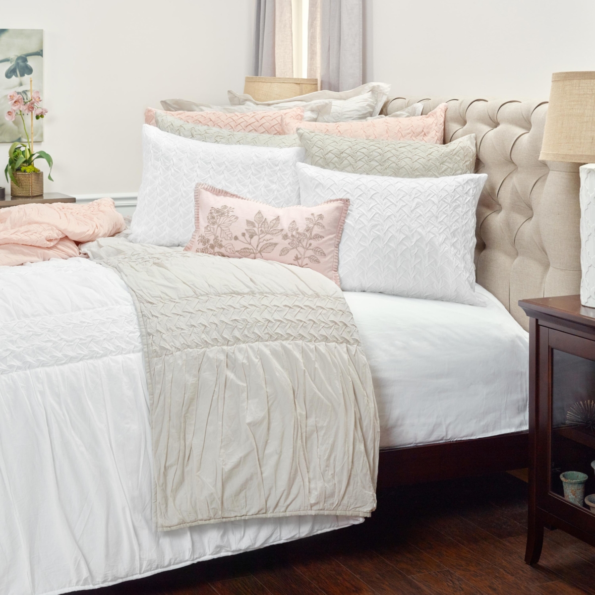Pink King Size 100 Percent Cotton 300 Thread Count Machine Washable Down Alternative Comforter