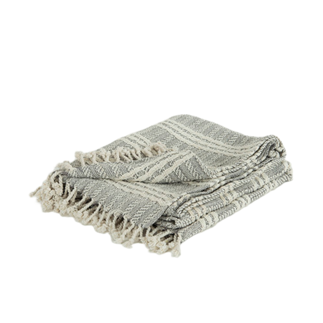 Charcoal Woven 100 Percent Cotton Throw Blanket