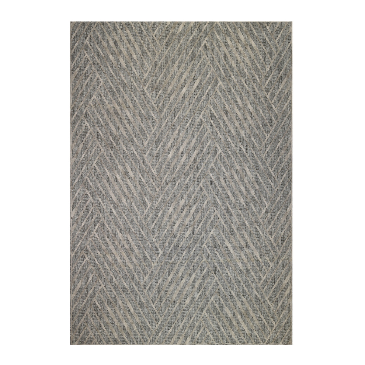 8 x 10 ft. Grey Geometric Stain Resistant Indoor & Outdoor Rectangle Area Rug