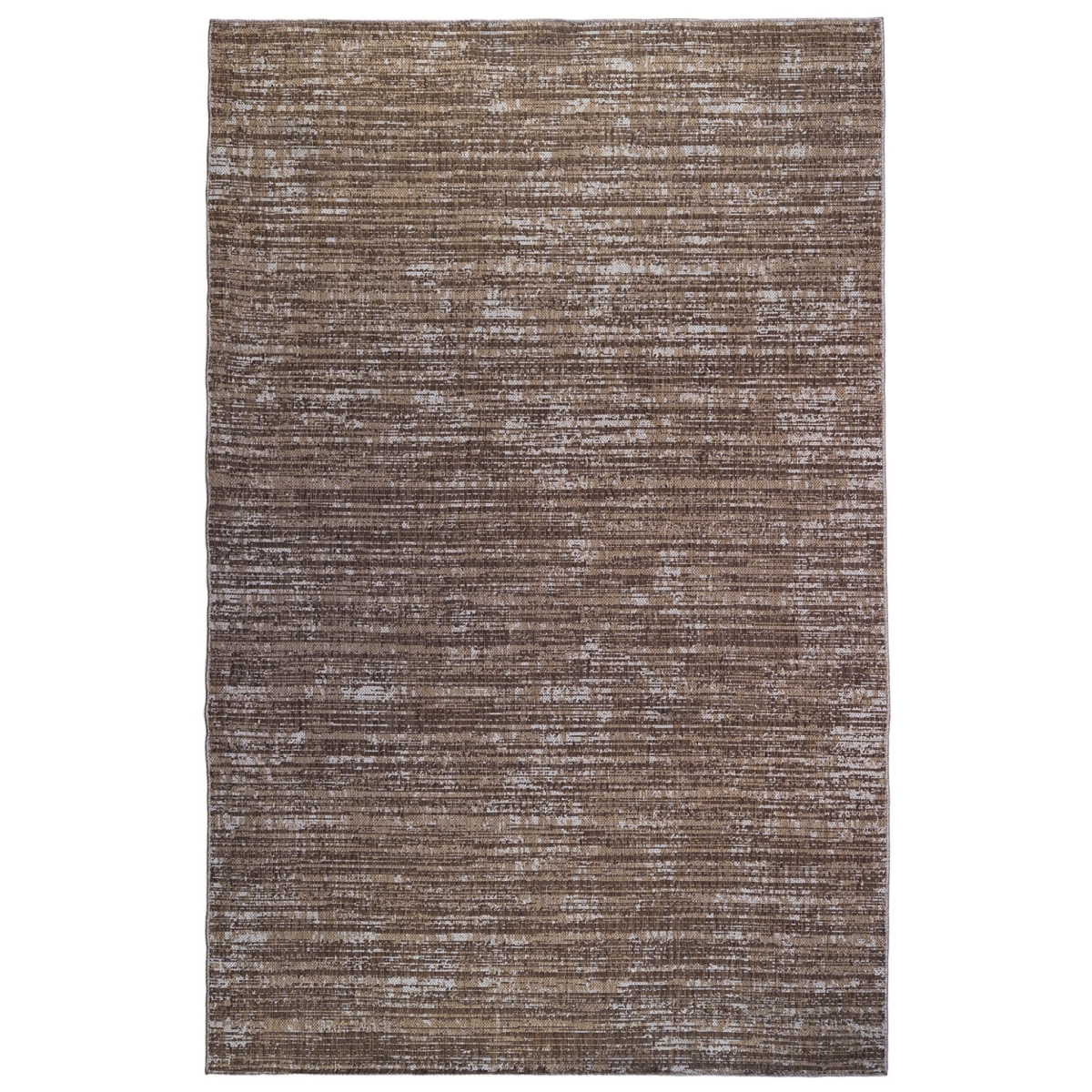 5 x 8 ft. Brown & Ivory Striped Stain Resistant Indoor & Outdoor Rectangle Area Rug