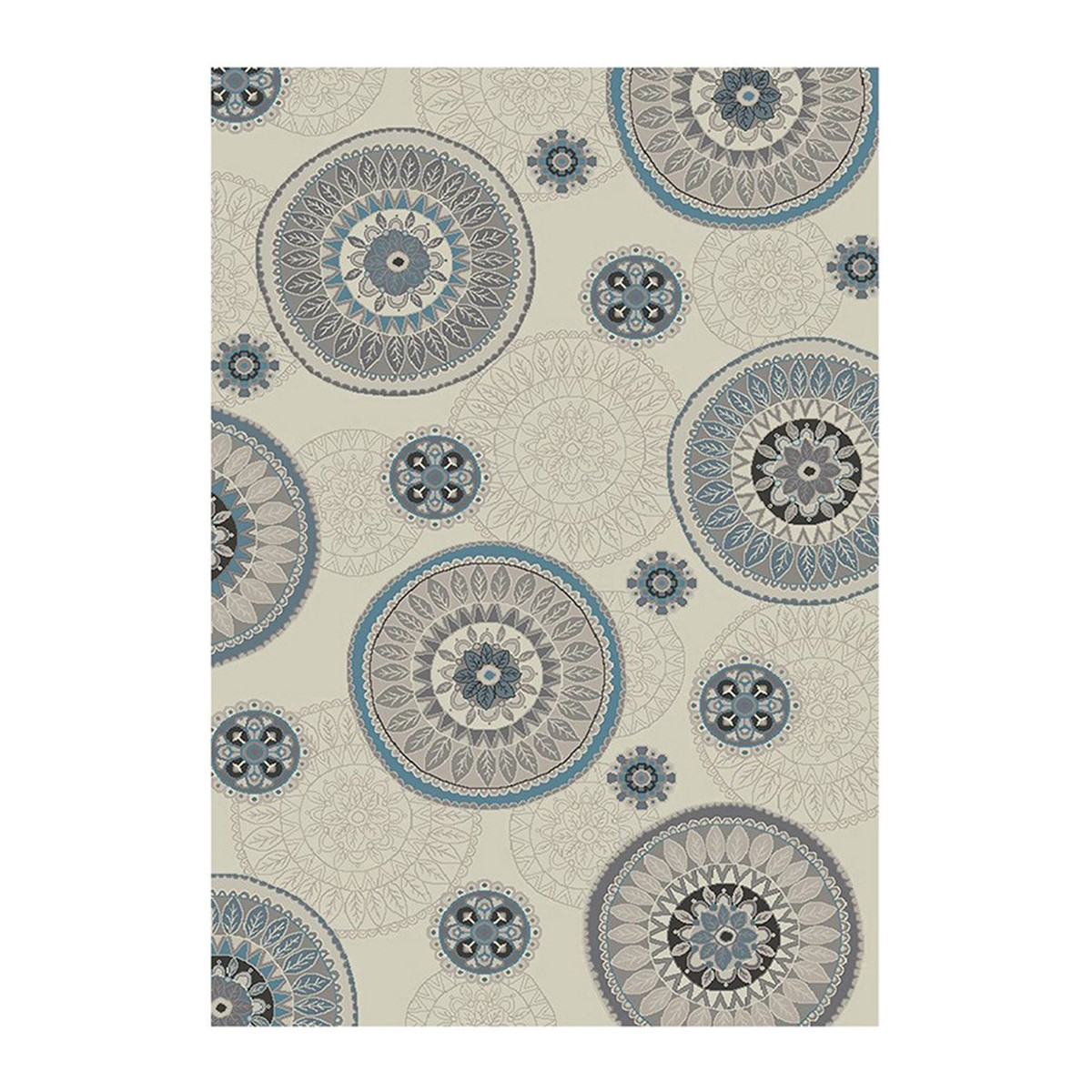 5 x 8 ft. Ivory & Grey Geometric Rectangle Area Rug