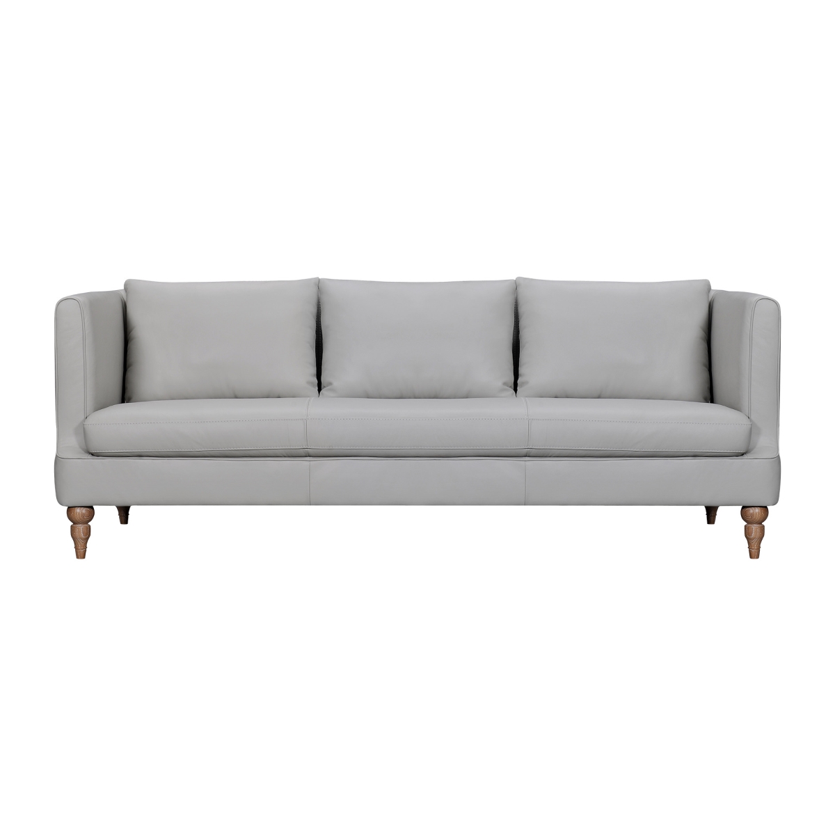 546411 32 x 85 x 37 in. Grey & Brown Leather Sofa