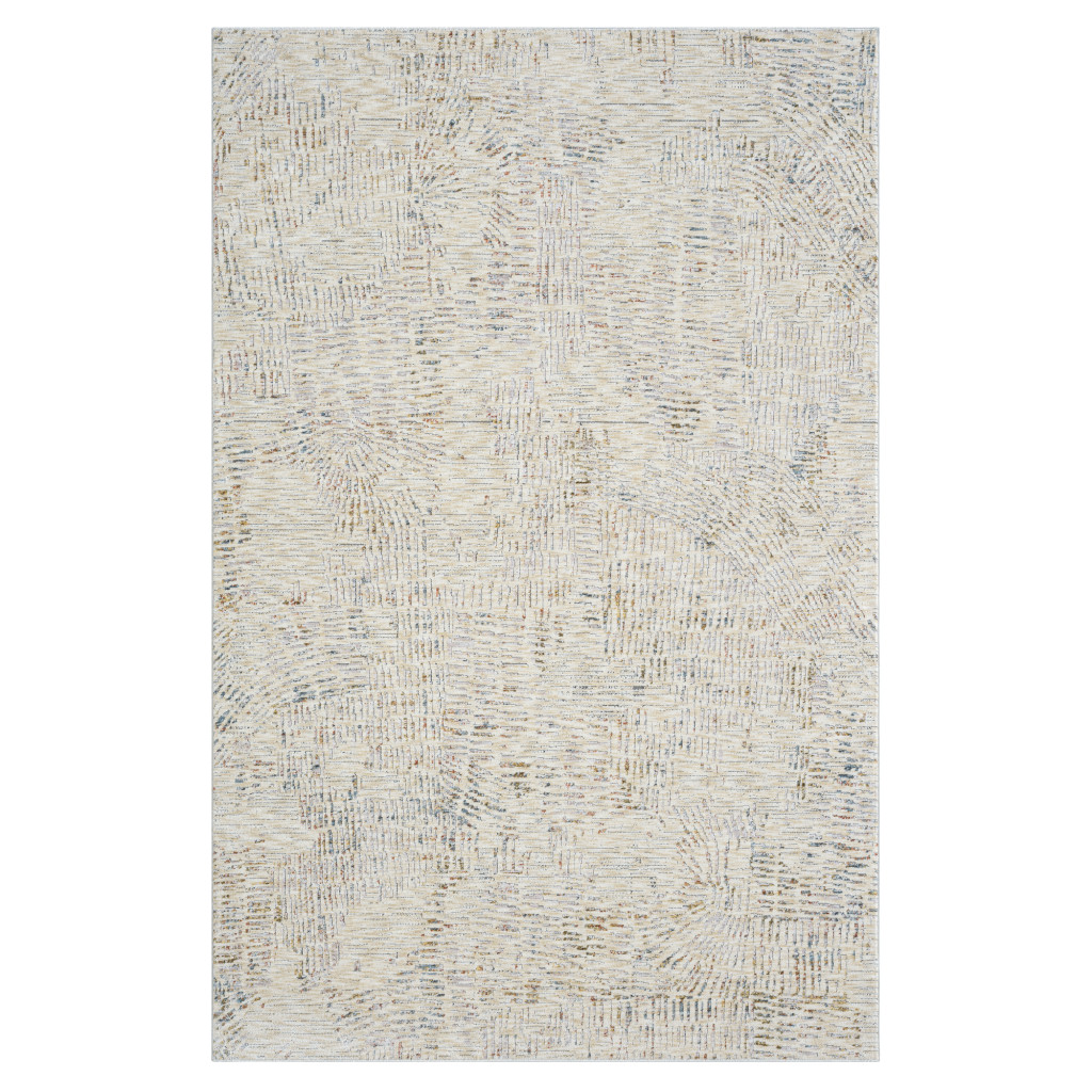 549986 10 x 14 ft. Abstract Rectangle Area Rug, Ivory & Gray