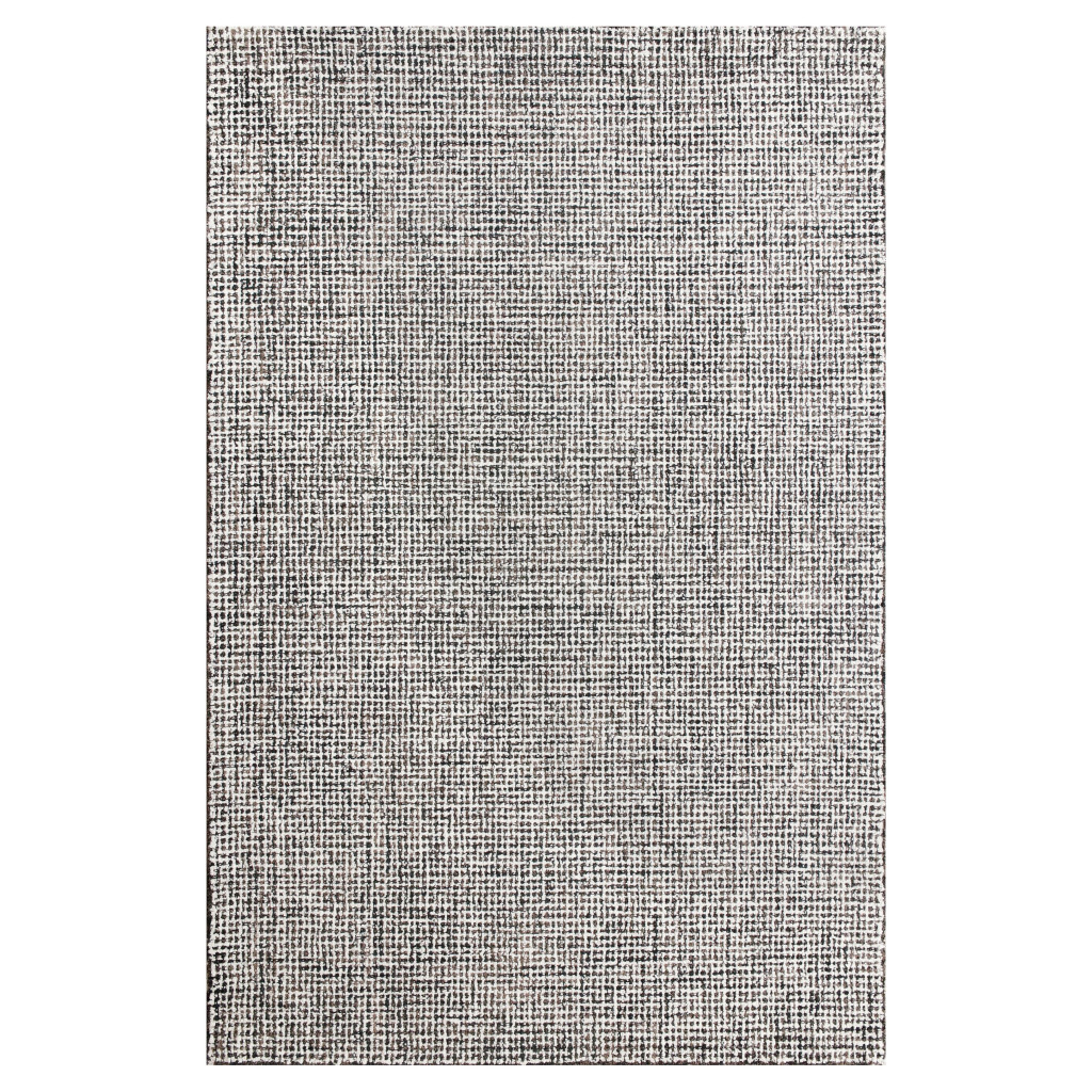 10 x 14 ft. Grey & Ivory Wool Checkered Hand Tufted Rectangle Area Rug