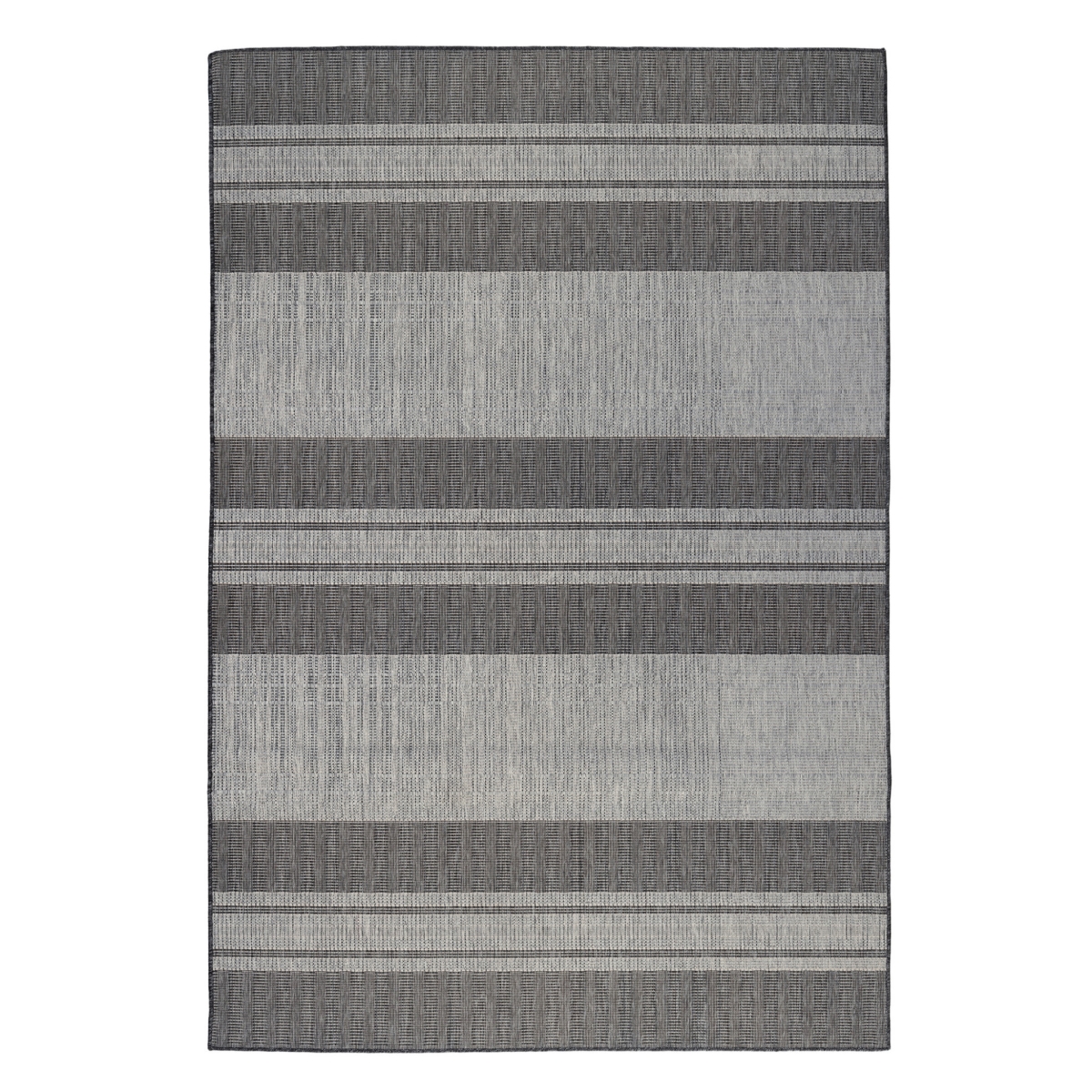 8 x 10 ft. Blue & Grey Striped Stain Resistant Indoor & Outdoor Rectangle Area Rug