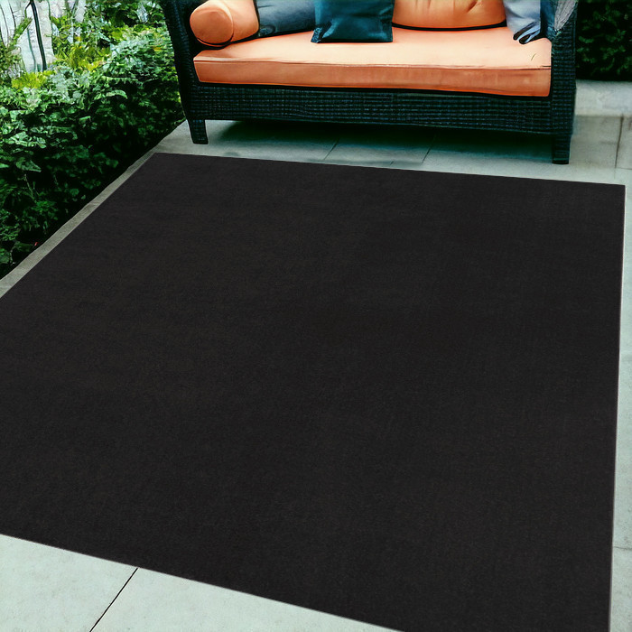 479444 7 x 10 ft. Black Non Skid Indoor & Outdoor Area Rug