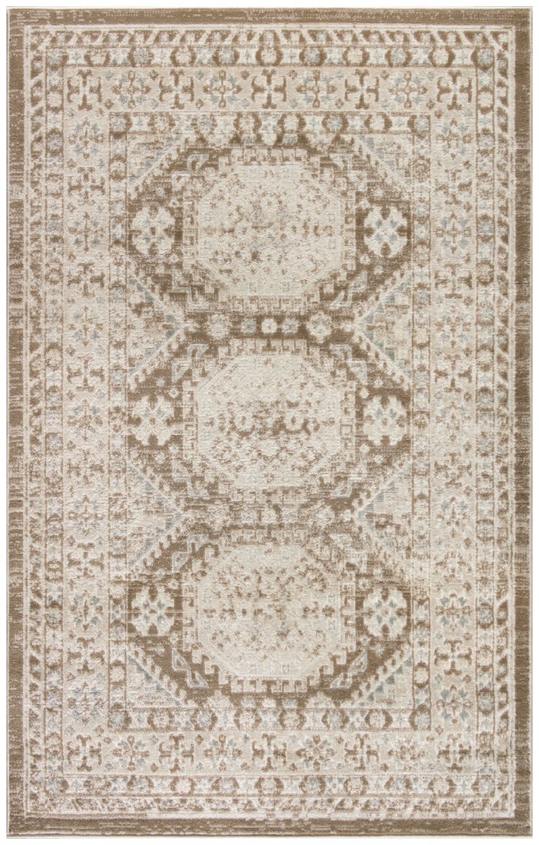 553214 4 x 6 ft. Brown Geometric Distressed Rectangle Area Rug
