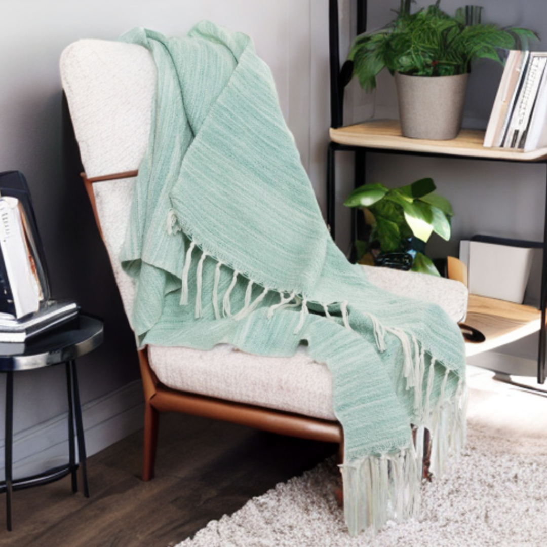 Aqua Woven 100 Percent PET Throw Blanket