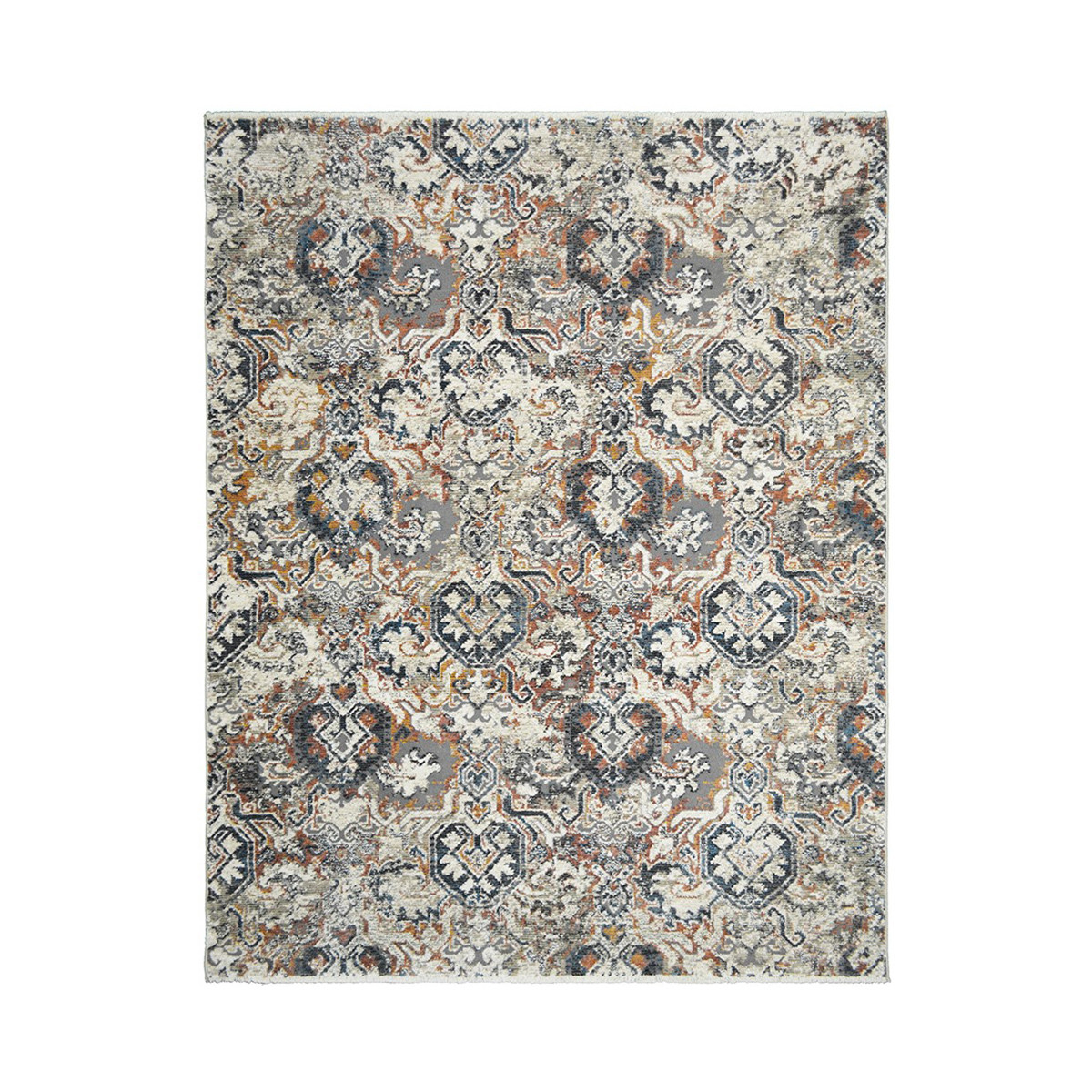 9 x 13 ft. Rust Oriental Distressed Rectangle Area Rug with Fringe