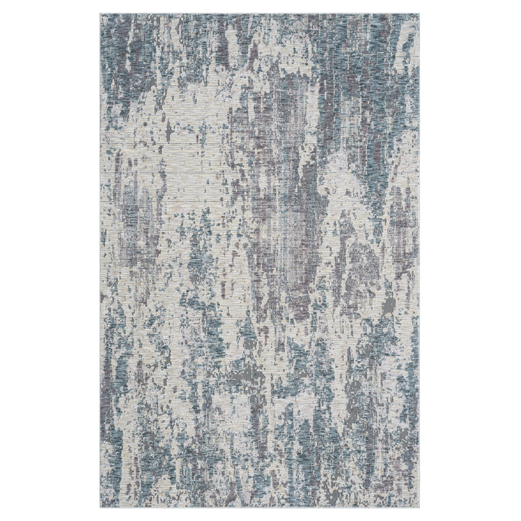 5 x 8 ft. Grey & Ivory Abstract Rectangle Area Rug