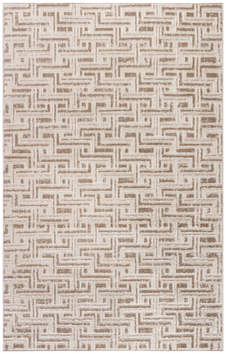 4 x 6 ft. Brown Geometric Distressed Rectangle Area Rug