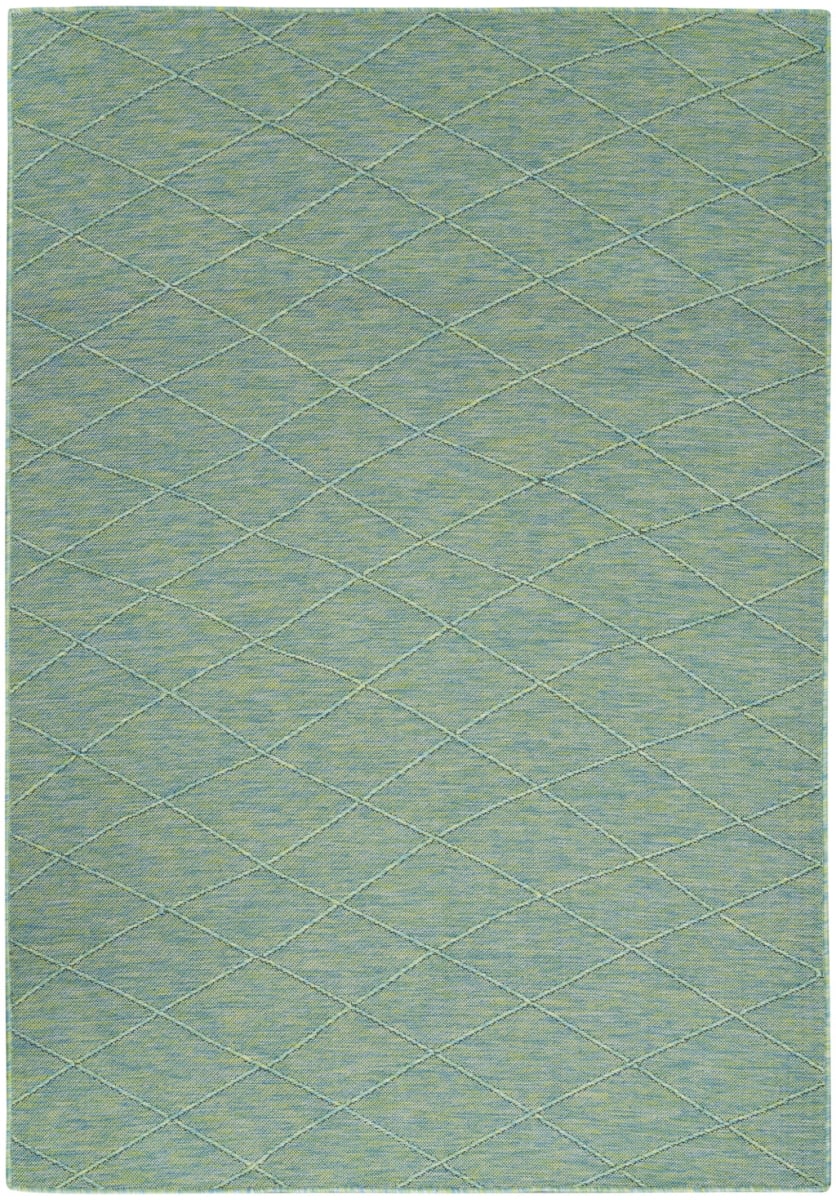 4 x 6 ft. Blue Geometric Power Loom Non Skid Rectangle Area Rug