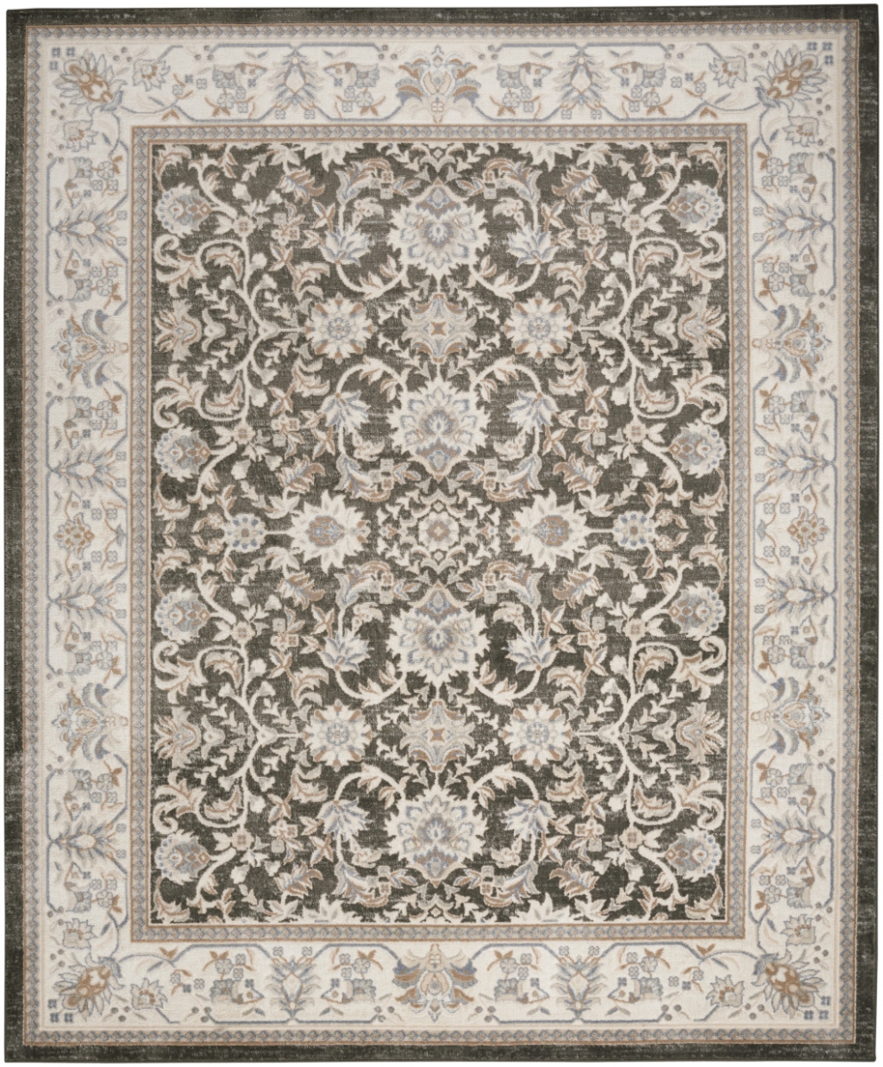 5 x 7 ft. Grey Floral Distressed Rectangle Area Rug