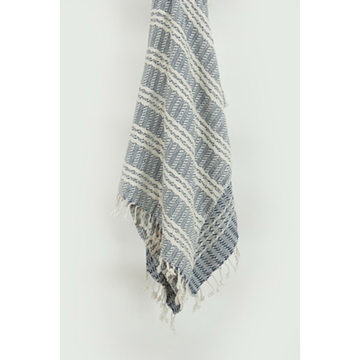 518790 Woven 100 Percent Cotton Throw Blanket, Blue