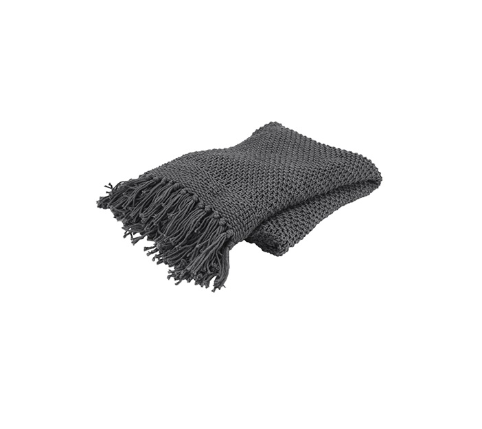 519072 Grey Woven 100 Percent Cotton Throw Blanket