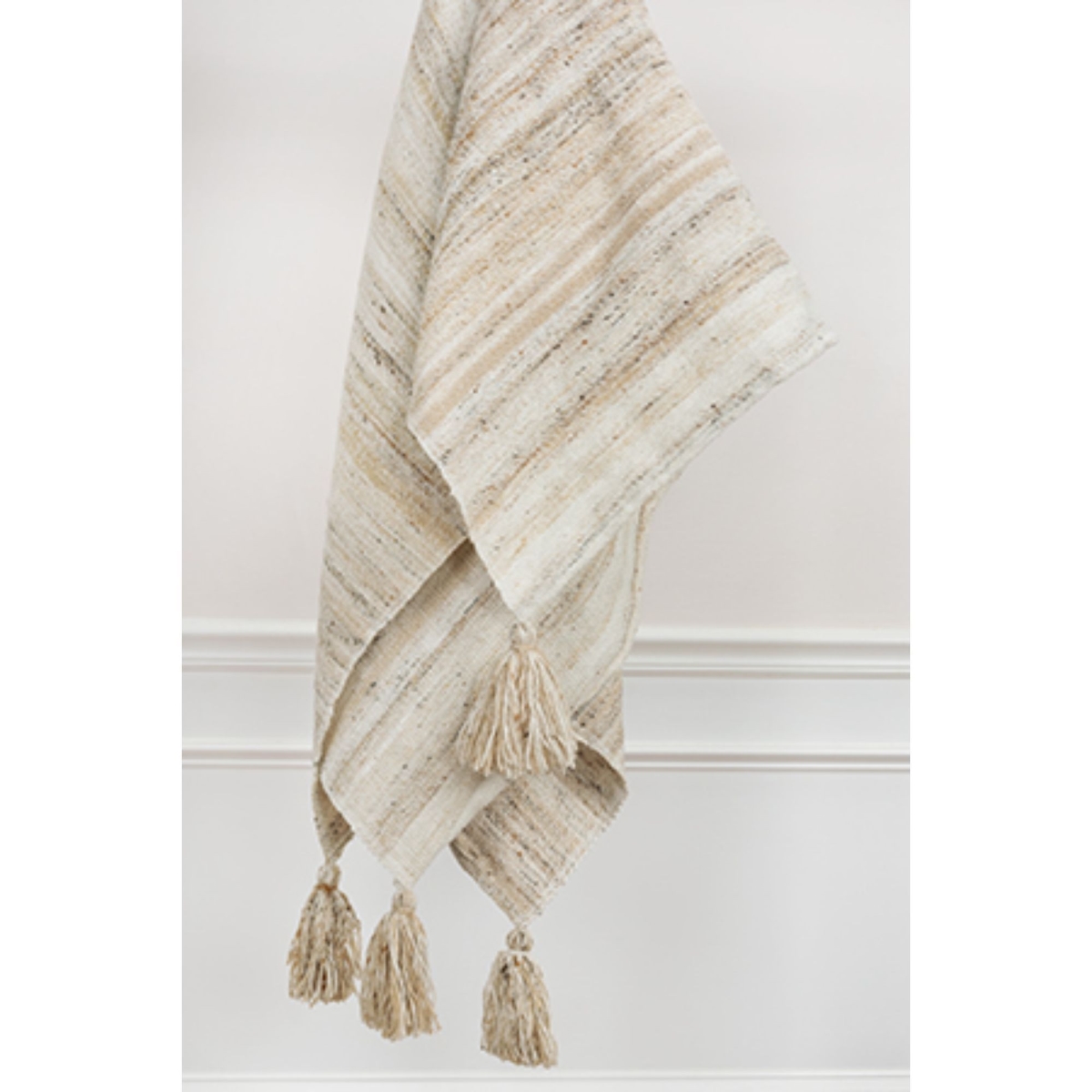 Beige Woven 100 Percent PET Throw Blanket