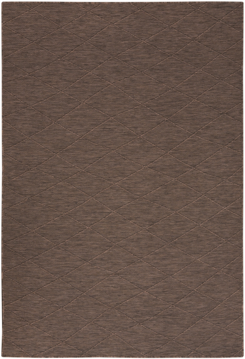 552713 4 x 6 ft. Brown Geometric Power Loom Non Skid Rectangle Area Rug