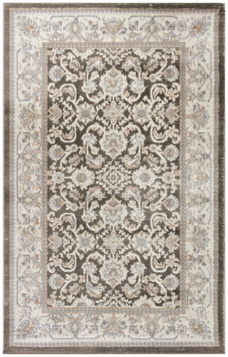 4 x 6 ft. Grey Floral Distressed Rectangle Area Rug