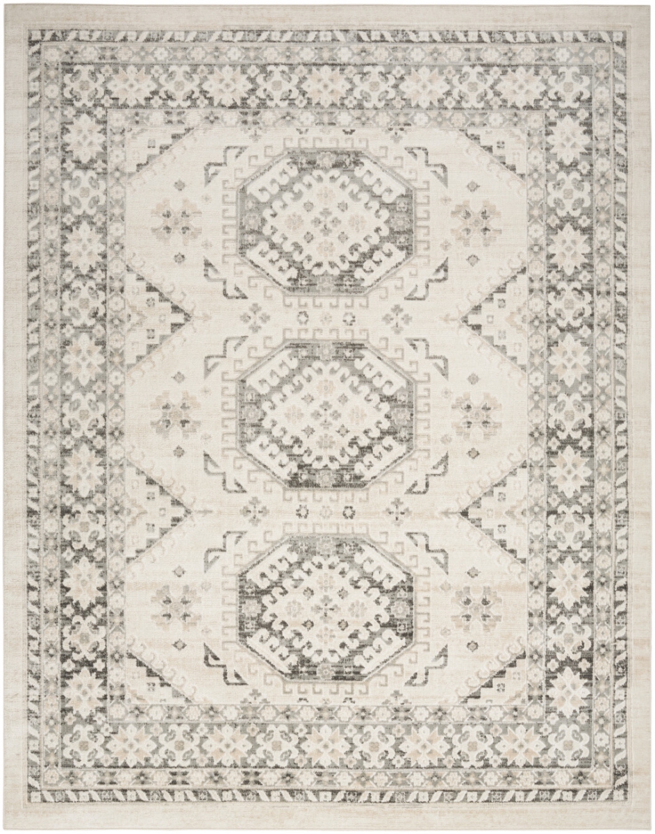 553206 8 x 10 ft. Grey Geometric Distressed Rectangle Area Rug