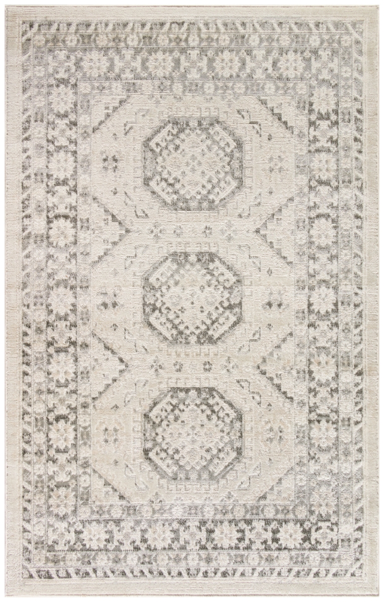 553215 4 x 6 ft. Grey Geometric Distressed Rectangle Area Rug