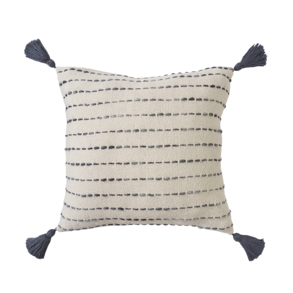 Picture of HomeRoots 554552 20 in. White Cotton Pillow with Tassels Edges